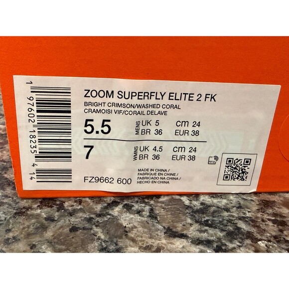 Nike Zoom Superfly Elite 2 Crimson Men Size 5.5/Womens 7 Track Spikes FZ9662-600 main image 8